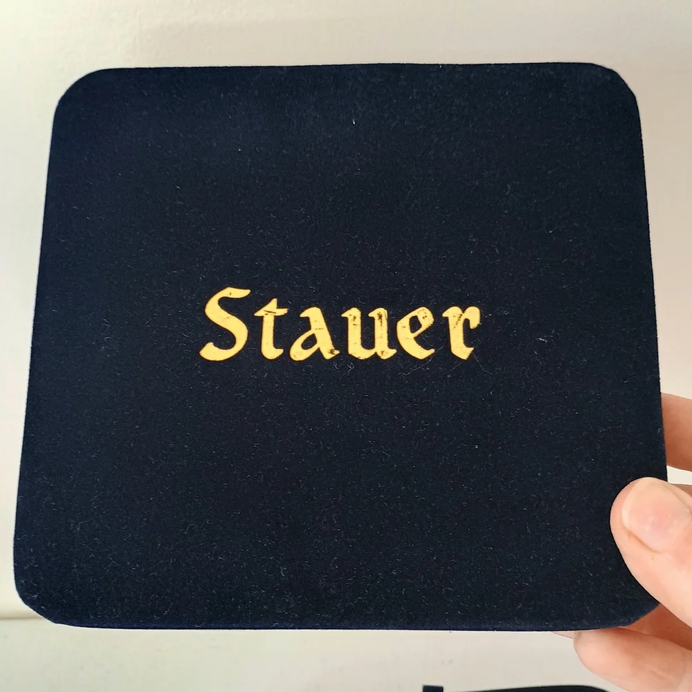 Stauer Blue Velvet Necklace Storage Jewelry Box Carry Case Padded